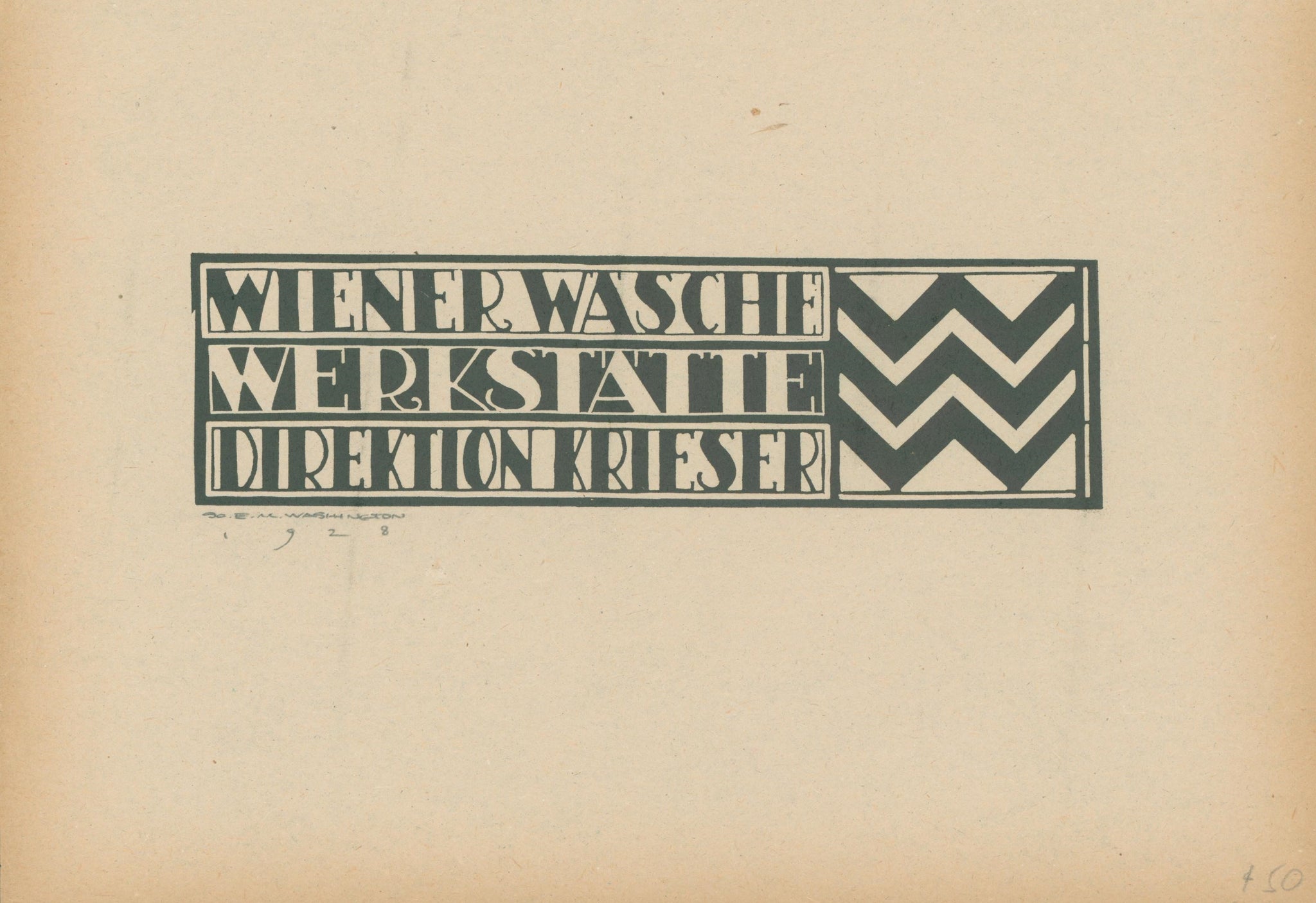 Hoffman, Joseph “Wiener Wasche Werkstatte Direktion Krieser