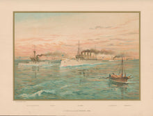 Load image into Gallery viewer, Unattributed.  “2nd Class Cruisers–1899.”  [Monitor, Amphitrite, Atlanta, Columbia, Charleston, Minneapolis]
