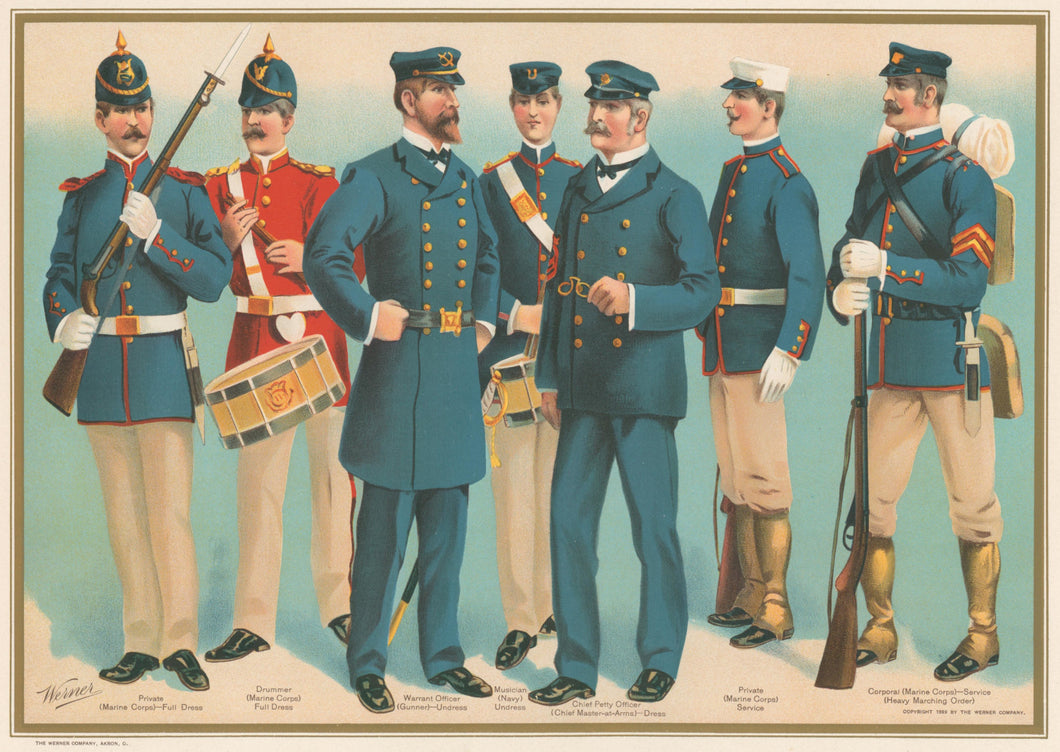 Unattributed “Uniforms–1899.”  [US Marines]
