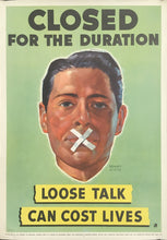 Load image into Gallery viewer, Scott, Howard “Closed for the Duration. Loose Talk Can Cost Lives”
