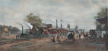 Load image into Gallery viewer, Henry, Edward Lamson &quot;The Camden and Amboy Railroad, with the Engine Planet, in 1834&quot;
