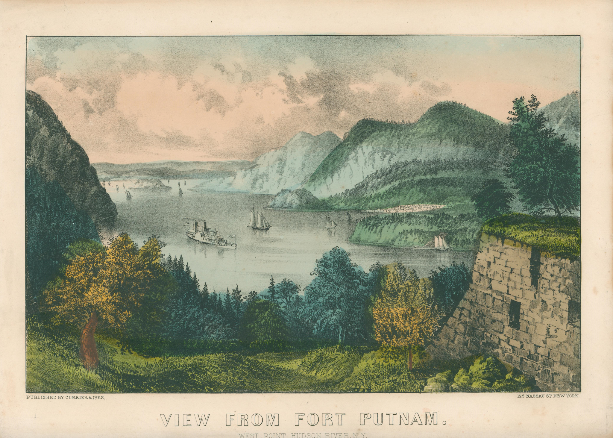 R. Labarr - Paysage de l'école de la rivière Hudson du 19e siècle d R. Labarr - Paysage de l'école de la rivière Hudson du 19e siècle d