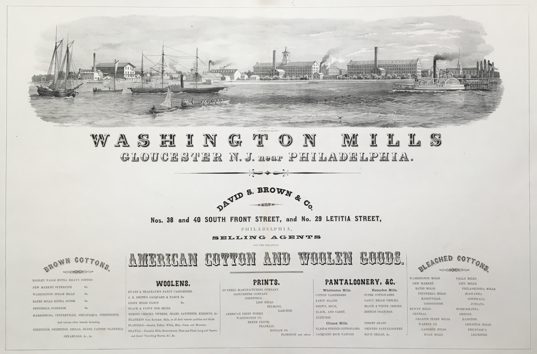 Duval, P.S. & Co.  “Washington Mills Gloucester N.J. near Philadelphia”