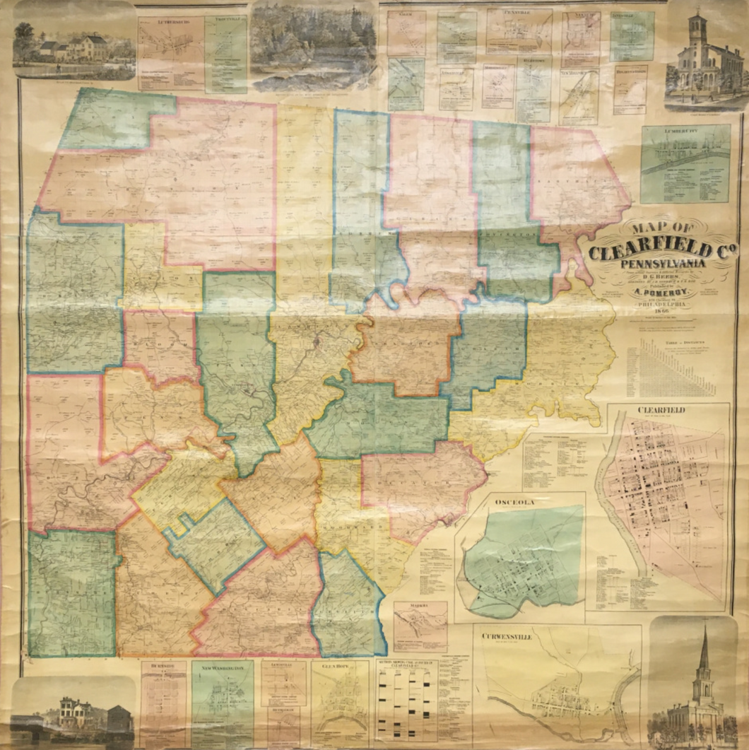Beers, Daniel G.  “Map of Clearfield County, Pennsylvania”