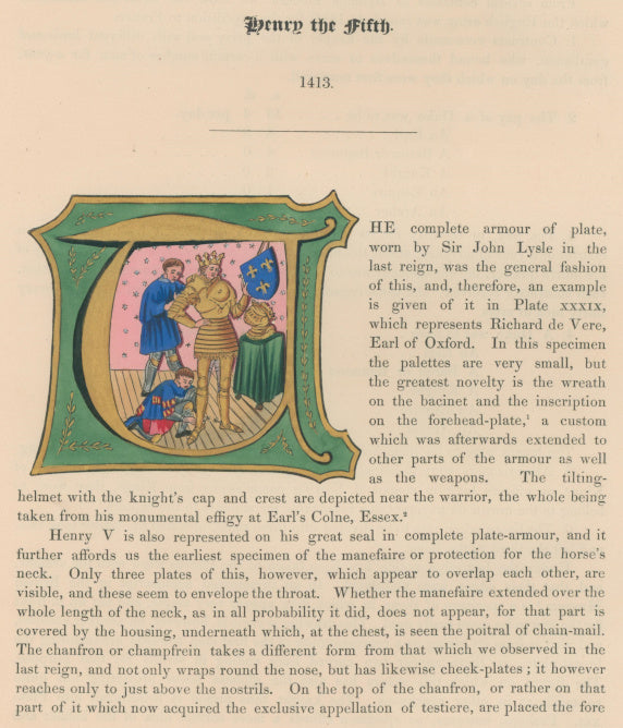 Meyrick, Samuel Rush.  “Henry the Fifth.”  [Text with illuminated letter]