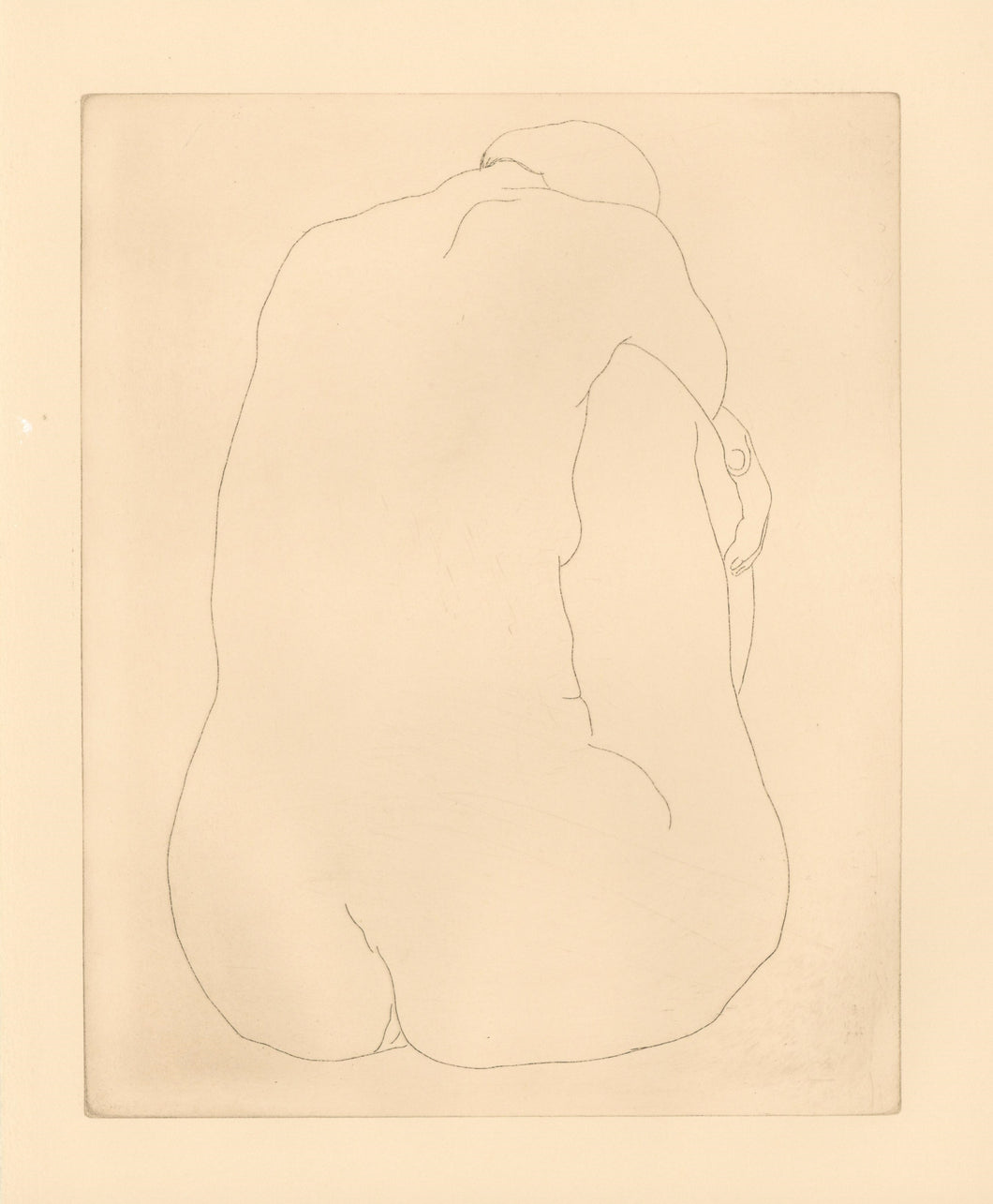 Pinto, Angelo “Seated Nude” [from back]