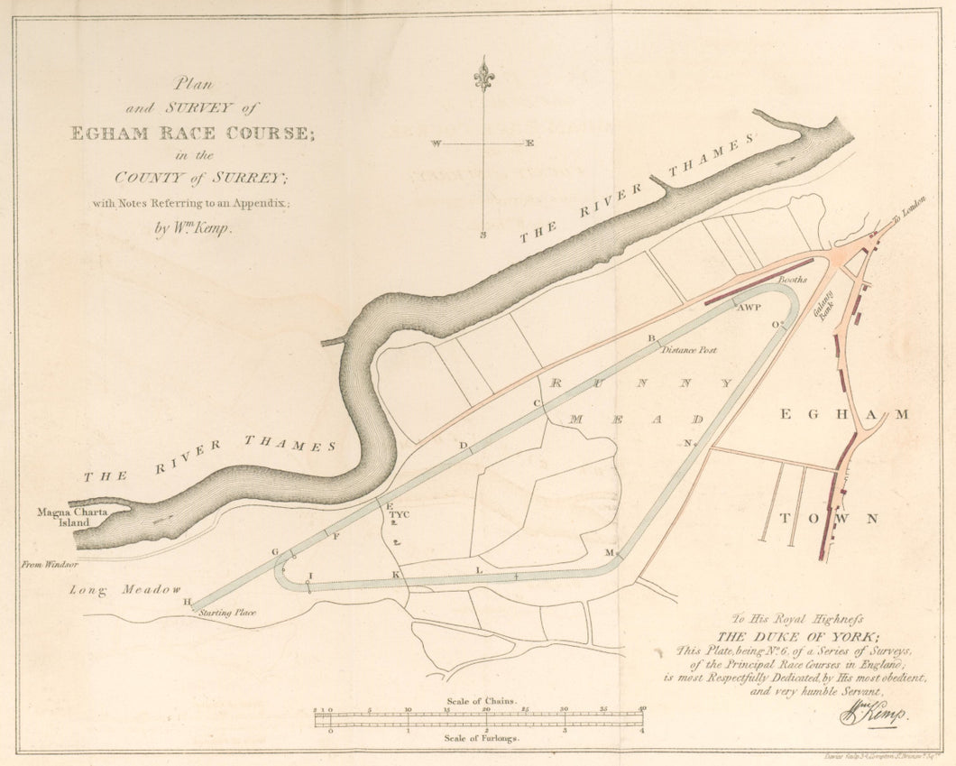 Kemp, William  “Plan and Survey of Egham Race Course in the County of Surrey.”  From 
