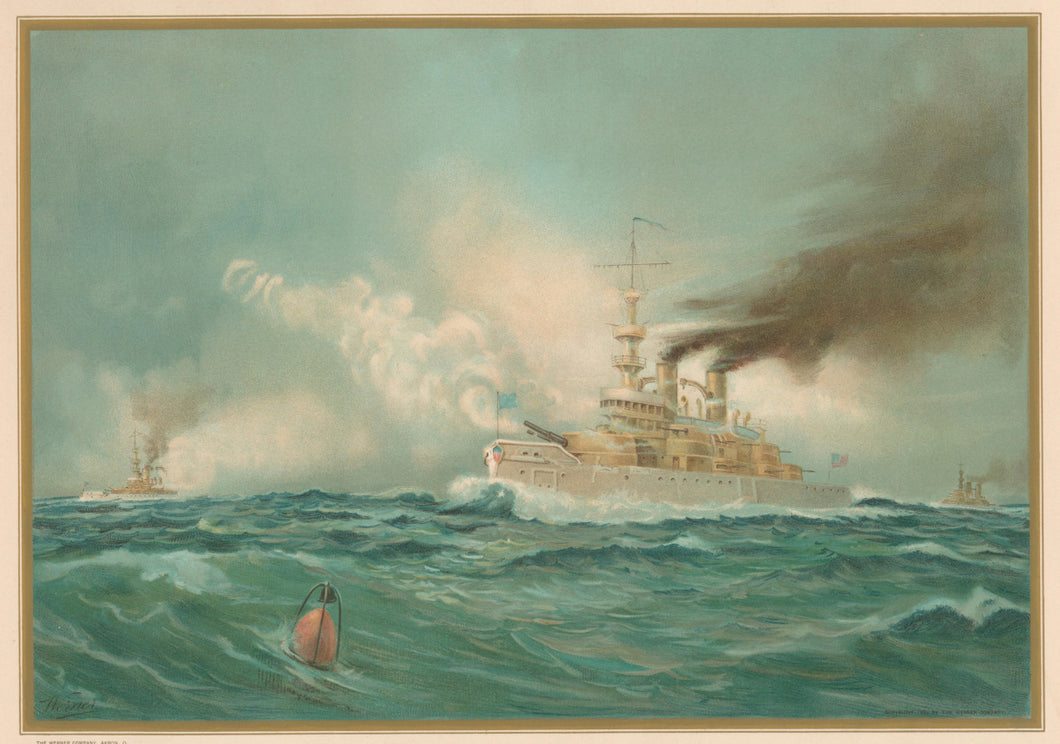 Unattributed.  “1st Class Battle Ships – 1899.”  [Indiana, Oregon, Massachusetts.]  From The United States Army and Navy.
