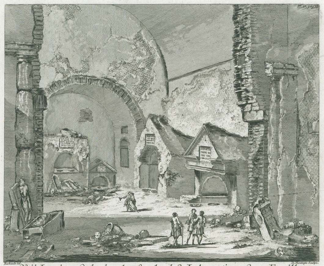 Barbault, Jean “Vue Intérieure de la chambre Sépulcrale de L. Arruntius et de sa Famille Situé au près de Porte Major, dans une Vigne”