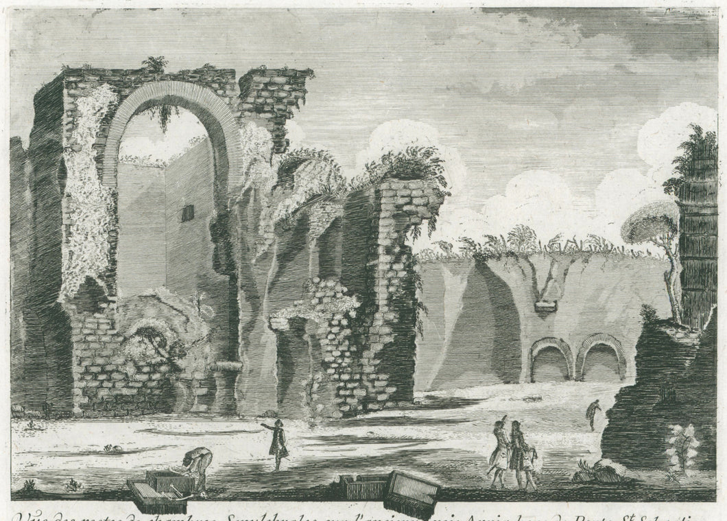 Barbault, Jean “Vue des restes de chambres Sépulchrales sur l’ancienne voie Appia hors de Porte St. Sebastien”