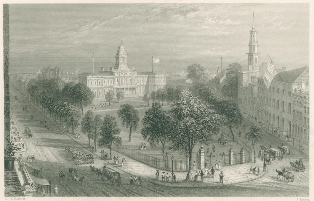 Bartlett, W.H.  “The Park and City Hall, New York”