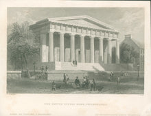 Load image into Gallery viewer, Bartlett, W.H.  “The United States Bank, Philadelphia”  From &quot;N. P. Willis. American Scenery”
