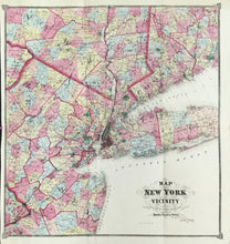 Load image into Gallery viewer, Beers, F.W.  &quot;Map of New York and Vicinity Accompanying Atlas of New York and Vicinity.&quot;
