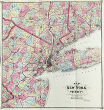 Load image into Gallery viewer, Beers, F.W.  &quot;Map of New York and Vicinity Accompanying Atlas of New York and Vicinity.&quot;
