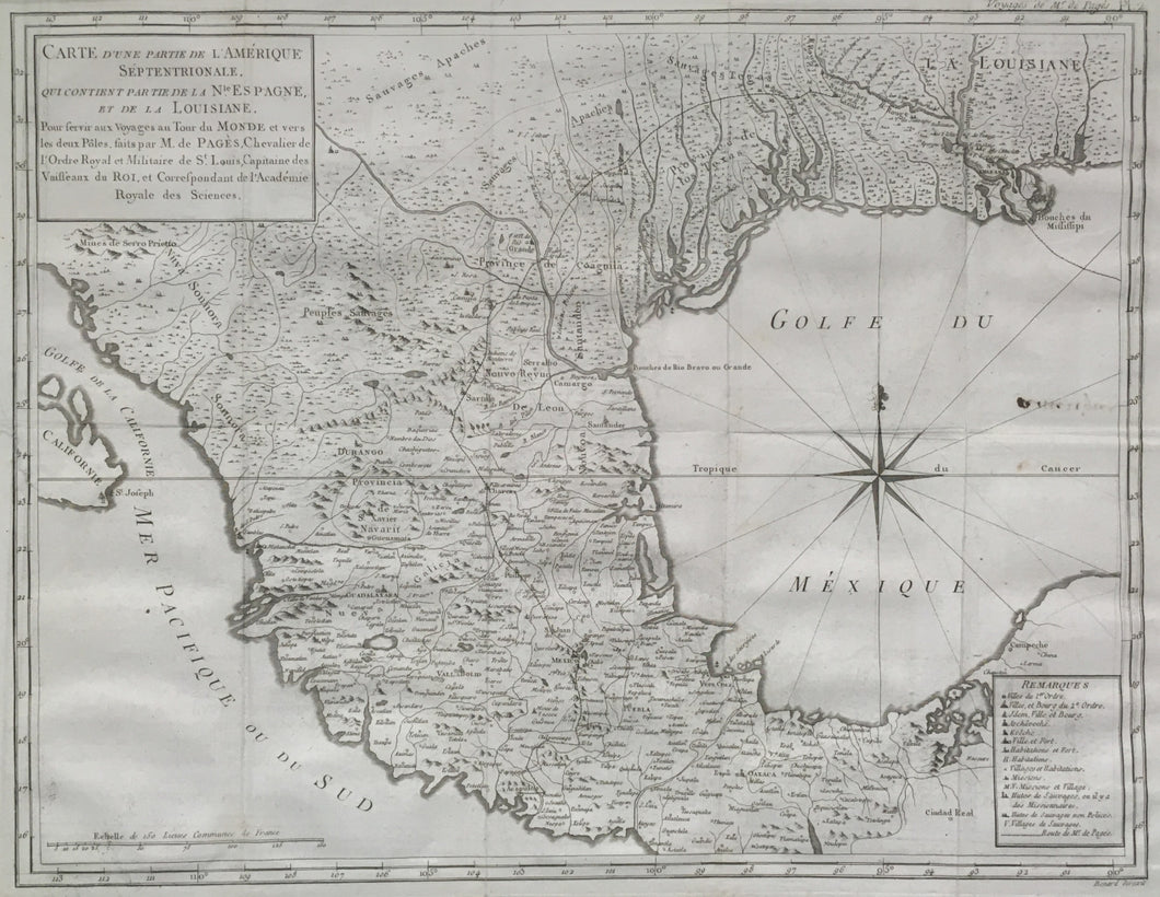 Benard “Carte d’une partie de l’Amérique Séptentrionale, qui contient partie de la Nle. Espagne, et de la Louisiane