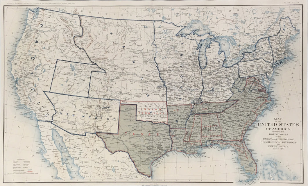Unattributed “Map of the United States of American Showing the Boundaries of the Union and Confederate Geographical Divisions and Departments, Dec. 31, 1861”