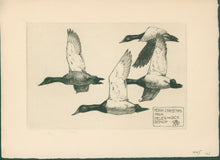 Load image into Gallery viewer, Bishop, Richard Evett  “Merry Christmas from Helen and Dick Bishop.&quot; [Four Canvasbacks]
