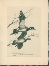 Load image into Gallery viewer, Bishop, Richard Evett  “Merry Christmas from Helen and Dick Bishop.&quot; [Two Wood Ducks]
