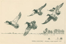 Load image into Gallery viewer, Bishop, Richard Evett  “Merry Christmas from Helen and Dick Bishop.&quot; [Five Mallards]

