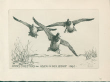 Load image into Gallery viewer, Bishop, Richard Evett  “Merry Christmas from Helen and Dick Bishop.&quot; [Three Scaup]
