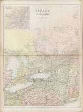 Load image into Gallery viewer, Unattributed  “Canada and Northern United States”  From &quot;Black’s General Atlas&quot;
