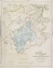 Load image into Gallery viewer, Wightman, H.M.  “Plan of Boston and its vicinity showing the drainage area of Stony Brook, which empties into the full basin of the Back Bay.”
