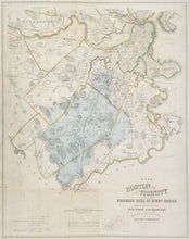 Load image into Gallery viewer, Wightman, H.M.  “Plan of Boston and its vicinity showing the drainage area of Stony Brook, which empties into the full basin of the Back Bay.”
