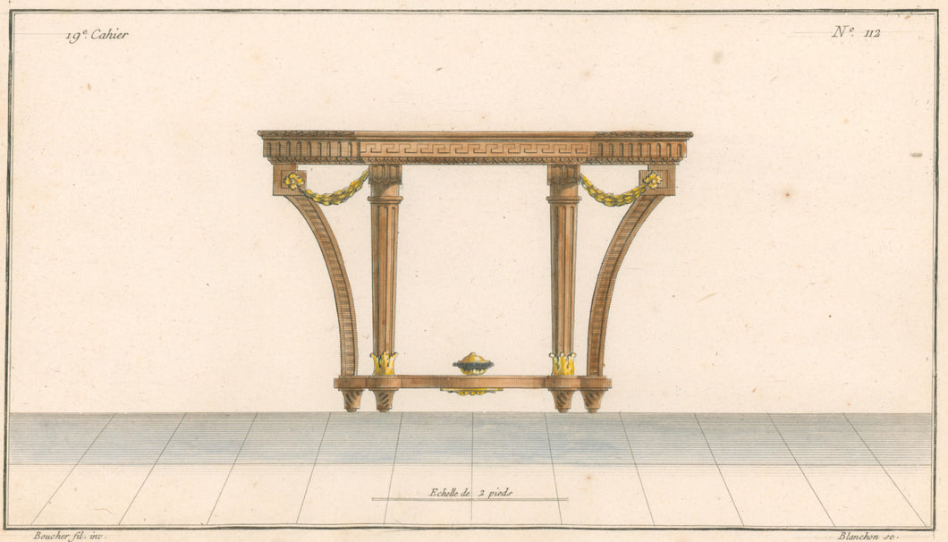 Boucher, Juste-François Plate 112. [Ornate Side Table]