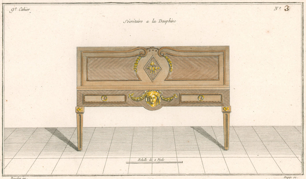 Boucher, Juste-François Plate 3.  “Sécrétaire à la Dauphine”