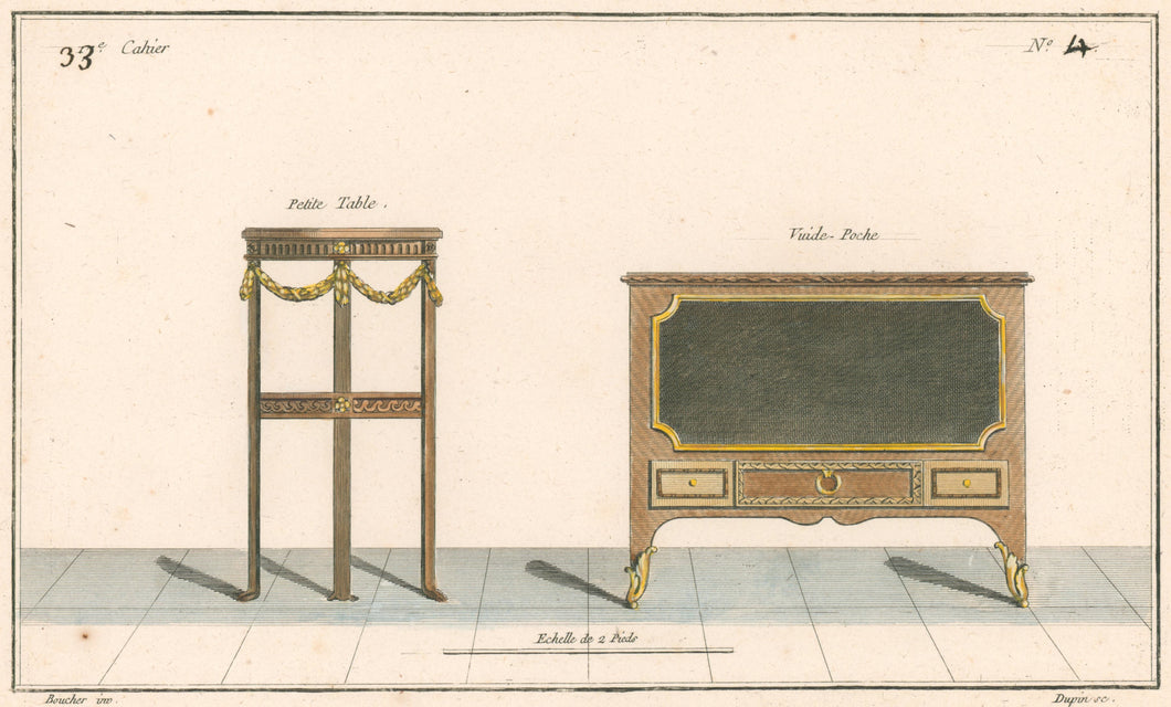 Boucher, Juste-François Plate 4(c). “Petite Table.  Vuide-Poche”