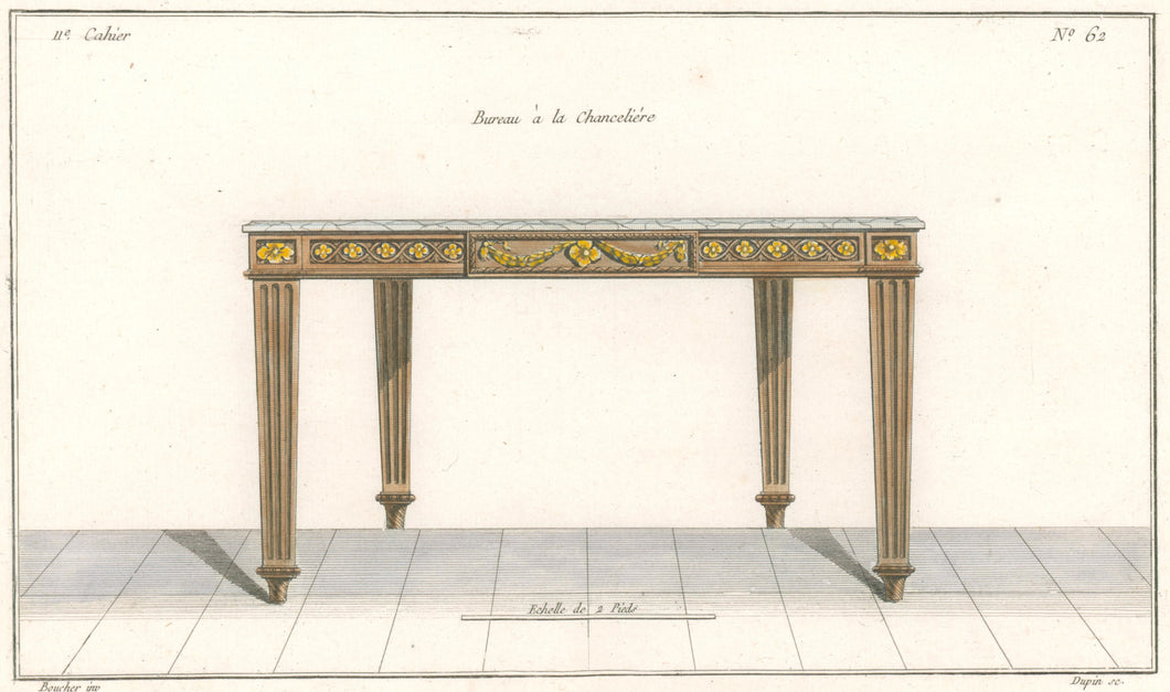 Boucher, Juste-François Plate 62.  “Bureau à la Chancelière”