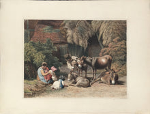 Load image into Gallery viewer, Hills, Robert “Group of Donkies, and Rustic Children.” Plate 11.
