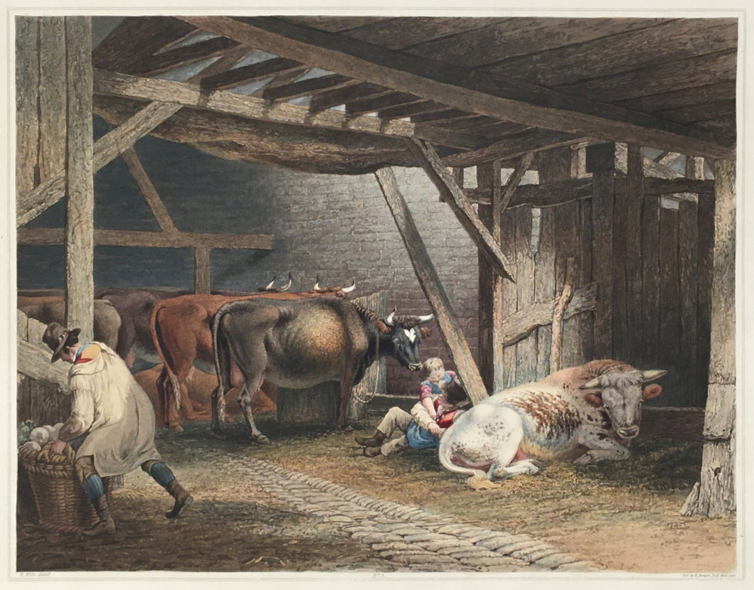 Hills, Robert “Cattle &c. at Willan’s Farm.”  [Regents Park, London] Plate 3.