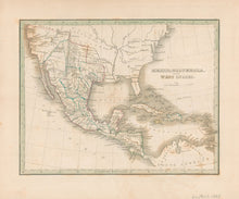 Load image into Gallery viewer, Bradford, Thomas G. “Mexico, Guatemala, and the West Indies.”  From &quot;Atlas Designed To Illustrate The Abridgement of Universal Geography&quot;
