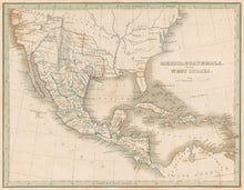 Load image into Gallery viewer, Bradford, Thomas G. “Mexico, Guatemala, and the West Indies.”  From &quot;Atlas Designed To Illustrate The Abridgement of Universal Geography&quot;
