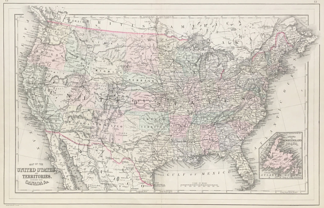 Williams, W.  “Map of the United States and Territories with Canada