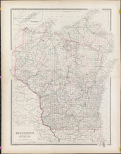 Load image into Gallery viewer, Bradley, William  &quot;Wisconsin, Showing North Western portion of Michigan.&quot; With inset of &quot;Isle Royale (Part of Michigan)&quot;
