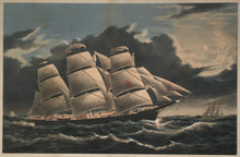 Load image into Gallery viewer, Parsons, Charles &quot;Clipper Ship Dreadnought off Tuskar Light. : 12 1/2 days from New York on her celebrated passage into dock at Liverpool in 13 days 11 hours Decr. 1854&quot;

