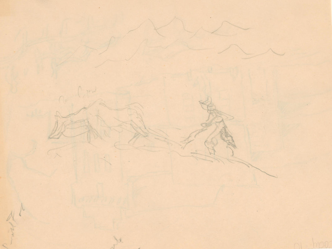 Cady, Harrison  [Sketch of Man and Plow]