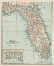 Load image into Gallery viewer, Unattributed  “Florida.”  From &quot;World Atlas and Gazetteer&quot;
