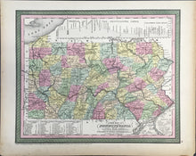 Load image into Gallery viewer, Mitchell, S. Augustus &quot;A New Map of State of Pennsylvania with its Roads &amp; Distances&quot;
