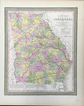 Load image into Gallery viewer, Mitchell, S. Augustus &quot;A New Map of State of Georgia with its Roads &amp; Distances&quot;
