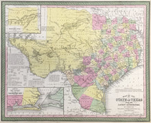 Load image into Gallery viewer, Young, J.H. &quot;Map of the State of Texas From The Latest Authorities&quot;
