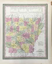 Load image into Gallery viewer, Mitchell, S. Augustus &quot;A New Map of State of Arkansas with its Roads &amp; Distances&quot;
