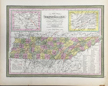 Load image into Gallery viewer, Mitchell, S. Augustus &quot;A New Map of State of Tennessee with its Roads &amp; Distances&quot;
