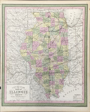 Load image into Gallery viewer, Mitchell, S. Augustus  “A New Map of Illinois&quot;
