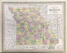 Load image into Gallery viewer, Mitchell, S. Augustus &quot;A New Map of State of Missouri&quot;

