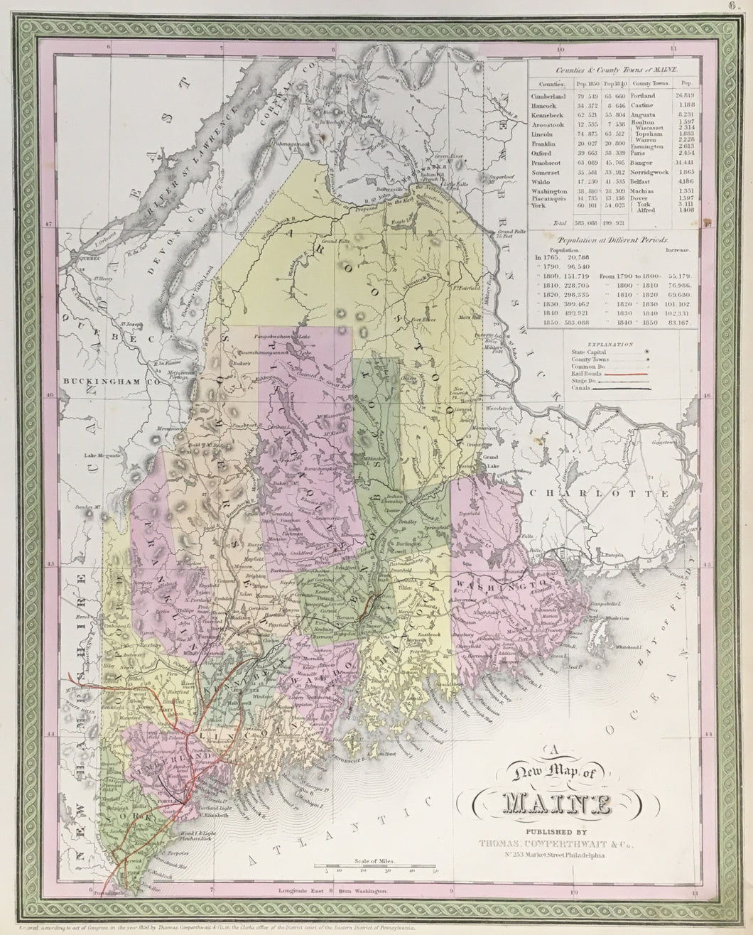 Mitchell, S. Augustus  “A New Map of Maine.”