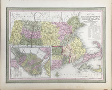 Load image into Gallery viewer, Mitchell, S. Augustus &quot;A New Map of Massachusetts &amp; Rhode Island&quot;
