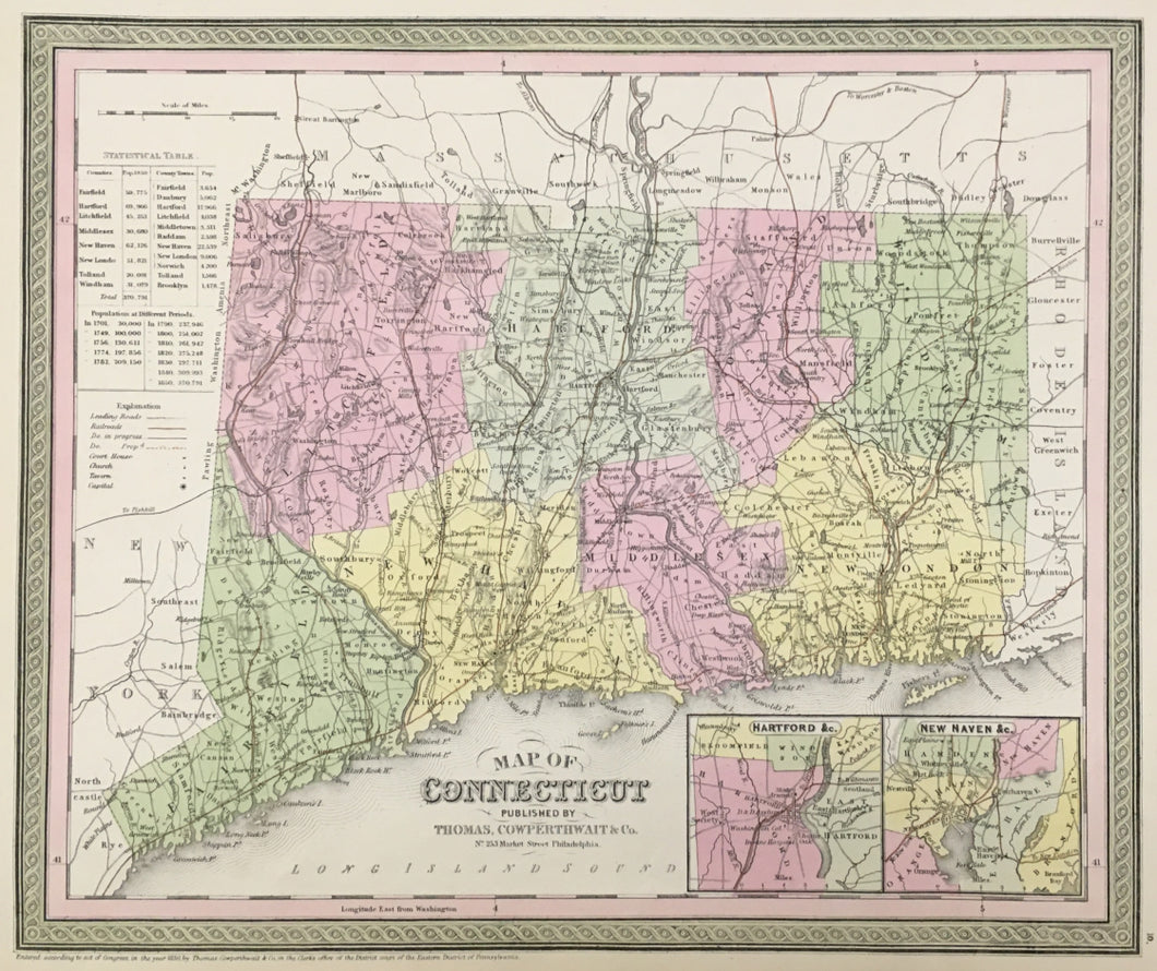 Mitchell, S. Augustus  “Map of Connecticut.